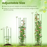 Enrejado de jardín de 2 unidades para jaulas de tomates con altura ajustable - Verde