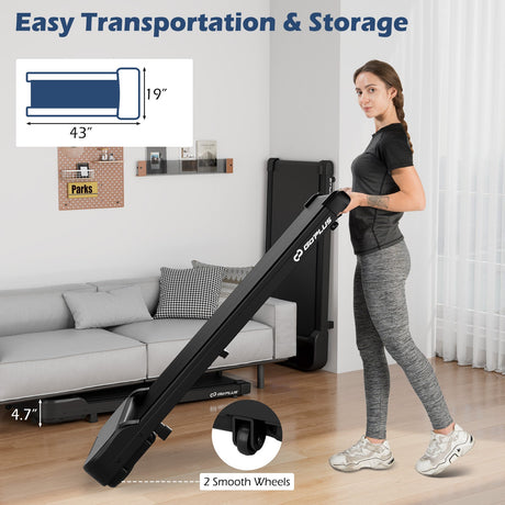 Cinta de correr de 2.5 HP para debajo del escritorio con control remoto y 3 modos de cuenta regresiva