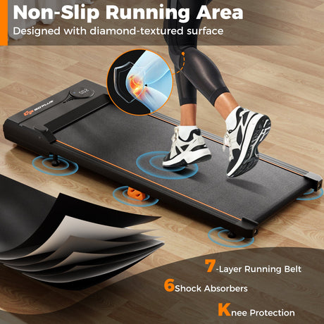 Cinta de correr de escritorio de 2.5 HP con control remoto para oficina en casa - Negro
