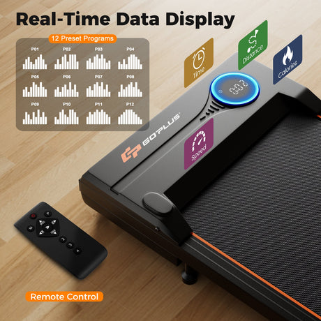 Cinta de correr de escritorio de 2.5 HP con control remoto para oficina en casa - Negro