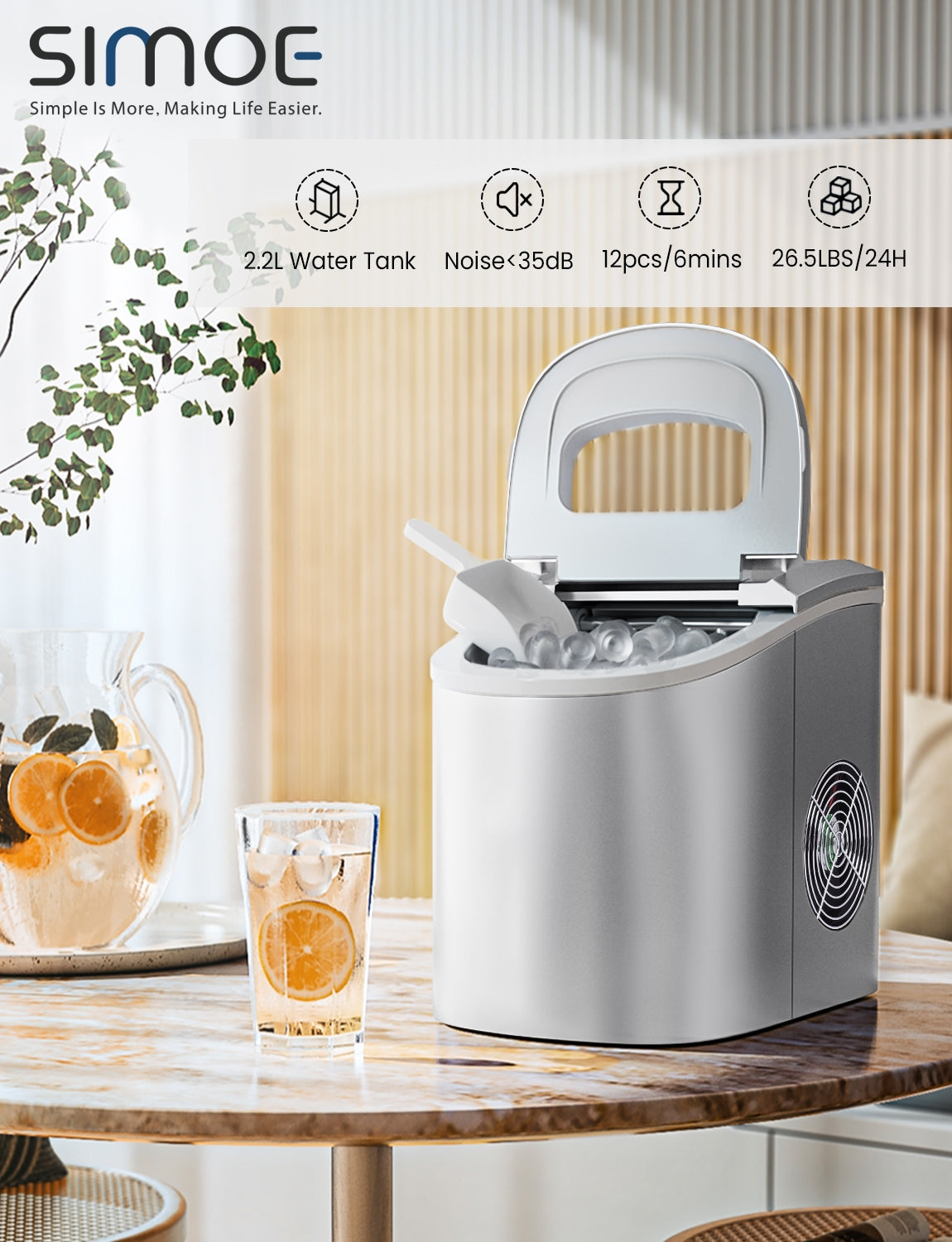 Mini máquina eléctrica portátil y compacta para hacer hielo
