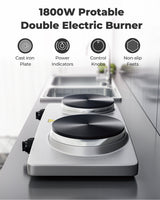 Quemador doble de encimera eléctrico de 1800W