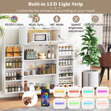 Armario de cocina, despensa, mueble de almacenamiento de alimentos independiente, blanco