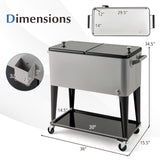 Portable Patio Cooler with Bottom Storage Shelf and Bottle Opener