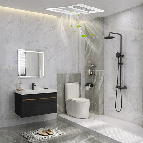Extractor de aire para baño de 200 CFM con carcasa metálica y conducto de 6 pulgadas para 18.5 m²