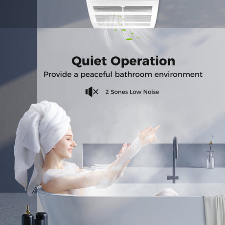 Extractor de aire para baño de 200 CFM con carcasa metálica y conducto de 6 pulgadas para 18.5 m²