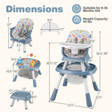 Trona evolutiva 16 en 1 con centro de actividades y elevador para bebés y niños pequeños