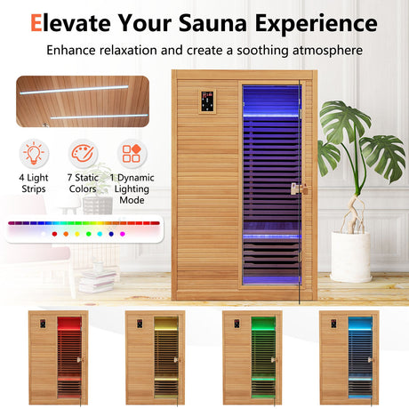 2024 Nueva Sala de Sauna de Madera Infrarroja Lejana para 2 Personas con Terapia de Luz Roja Gratuita para el Hogar