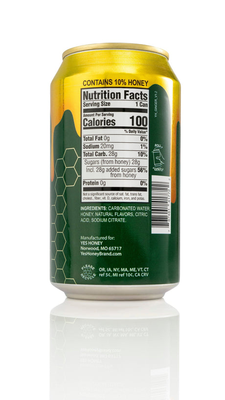Sparkling Honey Sweetened Ginger Ale Soda Case