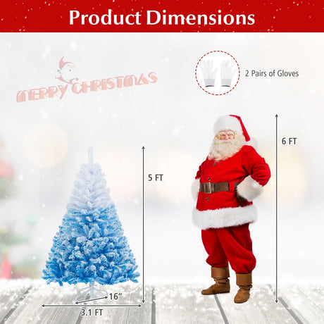 Árbol de Navidad Artificial Nuevo 2025 con 456 Ramas y Soporte Metálico Plegable