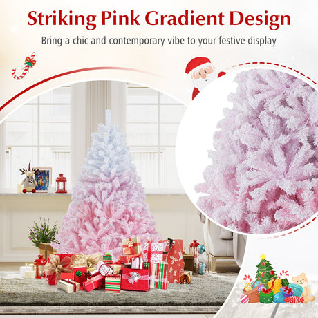 Nuevo árbol de Navidad artificial de 2025 con soporte metálico plegable y 456 puntas de ramas