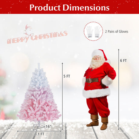 Nuevo árbol de Navidad artificial de 2025 con soporte metálico plegable y 456 puntas de ramas