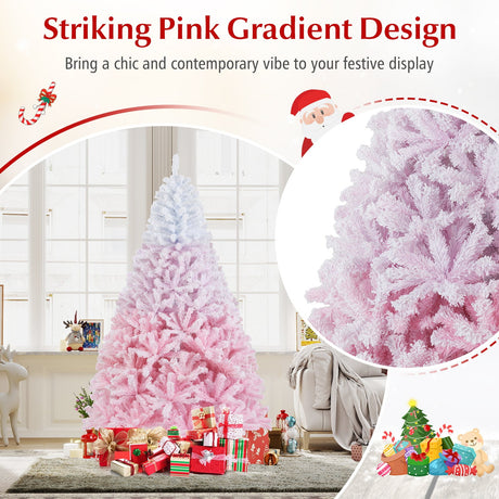 Nuevo árbol de Navidad artificial de 2025 con soporte metálico plegable y 456 puntas de ramas