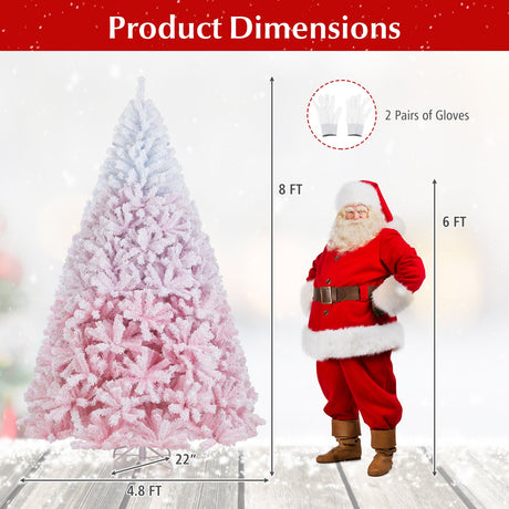 Nuevo árbol de Navidad artificial de 2025 con soporte metálico plegable y 456 puntas de ramas