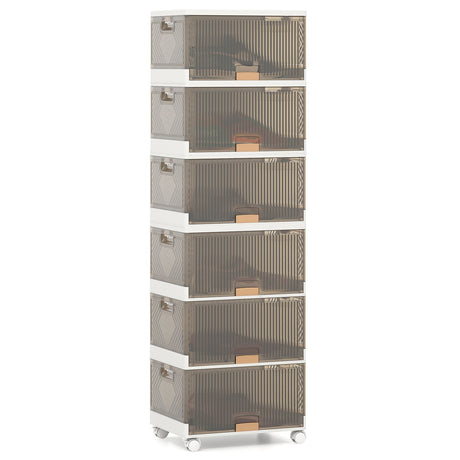 Contenedores de almacenamiento apilables de 3/4/5/6 cubos con ruedas desmontables
