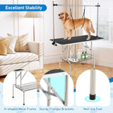 Mesa de peluquería canina plegable con brazos ajustables en altura - Negra