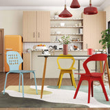 4-Piece Modern Dining Set with Chairs Bar Stools Dresser and Glass Dining Table