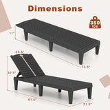 Outdoor PP Chaise Lounge Chairs Set of 2 with 4-Position Adjustable Backrests