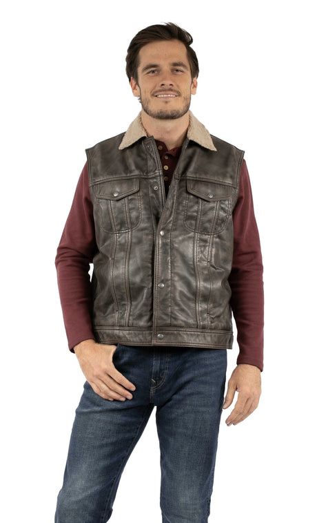 Scully Riverton (2090 Cuero) – Chaleco para hombre