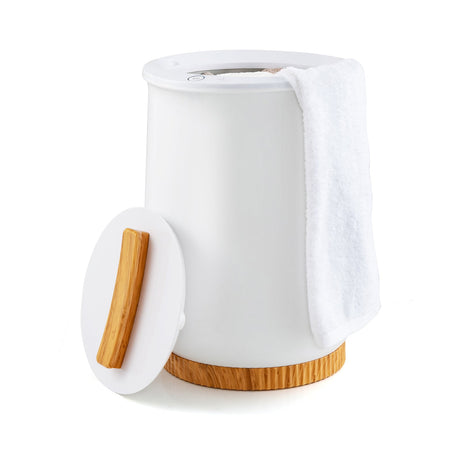 Cubo de toallas calientes de 20 litros con calentamiento rápido de 1 minuto y apagado automático de 60 minutos - Blanco