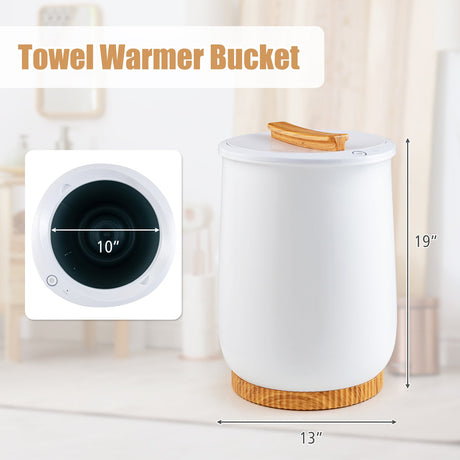 Cubo de toallas calientes de 20 litros con calentamiento rápido de 1 minuto y apagado automático de 60 minutos - Blanco