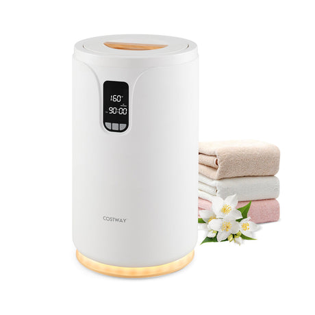 Cubo calentador de toallas calientes de 20 L con temporizador de 30/60/90 minutos - Blanco
