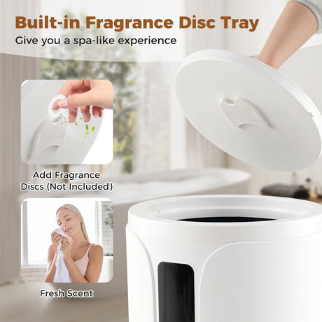 Cubo calentador de toallas calientes de 20 L con temporizador de 30/60/90 minutos - Blanco