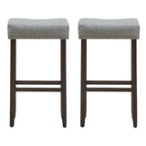 Set of 2 Nailhead Saddle Bar Stools 29 Inch Height