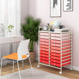 20 Drawers Rolling Storage Cart Studio Organizer-Gradient Pink