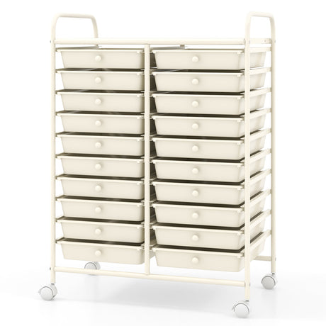Carro organizador rodante de 20 cajones para estudio - Beige