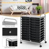 20 Drawers Storage Rolling Cart Studio Organizer-Black