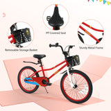 Bicicleta Infantil de 20 Pulgadas, Ajustable con Pata de Cabra y Cesta de Almacenamiento para Mayores de 8 Años