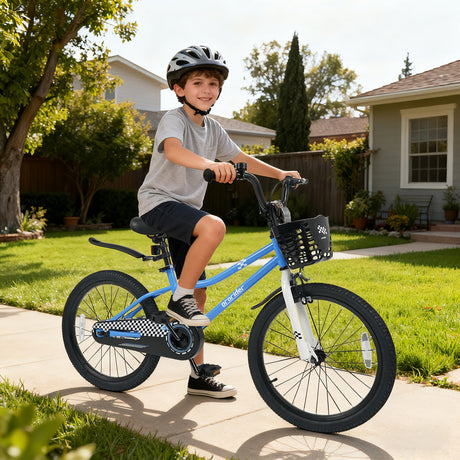 Bicicleta Infantil de 20 Pulgadas, Ajustable con Pata de Cabra y Cesta de Almacenamiento para Mayores de 8 Años