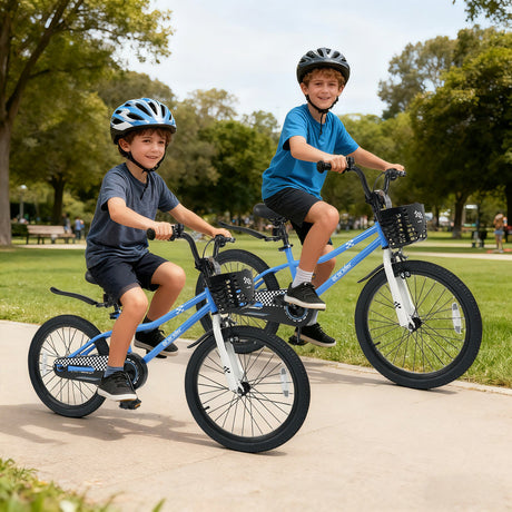 Bicicleta Infantil de 20 Pulgadas, Ajustable con Pata de Cabra y Cesta de Almacenamiento para Mayores de 8 Años