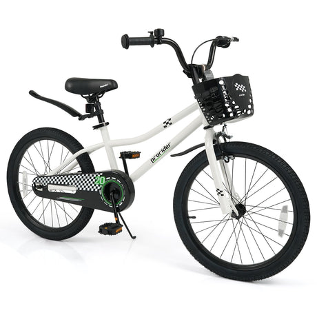 Bicicleta Infantil de 20 Pulgadas, Ajustable con Pata de Cabra y Cesta de Almacenamiento para Mayores de 8 Años