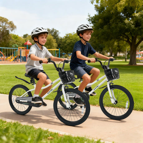 Bicicleta Infantil de 20 Pulgadas, Ajustable con Pata de Cabra y Cesta de Almacenamiento para Mayores de 8 Años