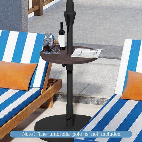 Mesa sombrilla de exterior ajustable de 20 pulgadas para mástiles de sombrilla de patio de 2 tamaños