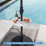 Mesa sombrilla de exterior ajustable de 20 pulgadas para mástiles de sombrilla de patio de 2 tamaños
