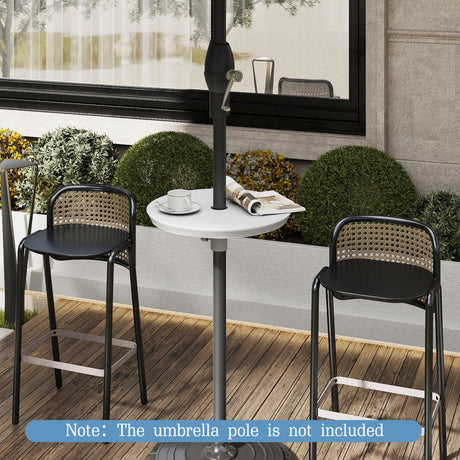 Mesa sombrilla de exterior ajustable de 20 pulgadas para mástiles de sombrilla de patio de 2 tamaños