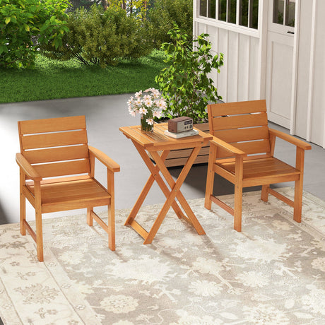 Mesa plegable de patio de madera maciza de 20 pulgadas con tablero de listones