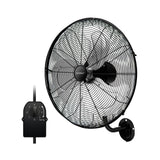 Ventilador de pared de 20 pulgadas con 3 velocidades y cabezal inclinable ajustable - Negro