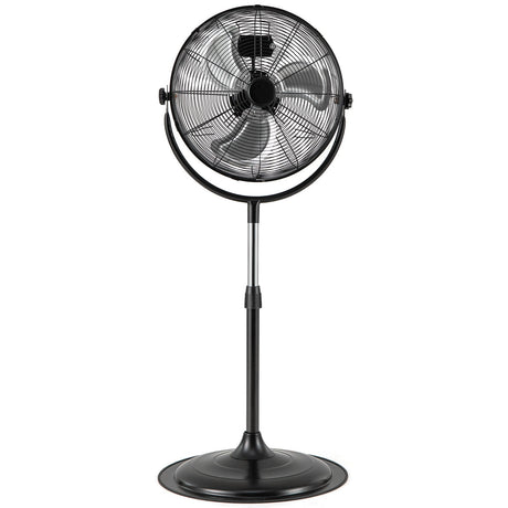 Ventilador de Pedestal de Alta Velocidad de 18 Pulgadas con 3 Velocidades y Altura Ajustable-Negro