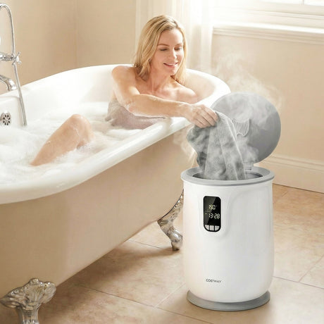 Calentador de Toallas de Manta Grande de 20 L para Baño con 3 Niveles de Calor-Blanco