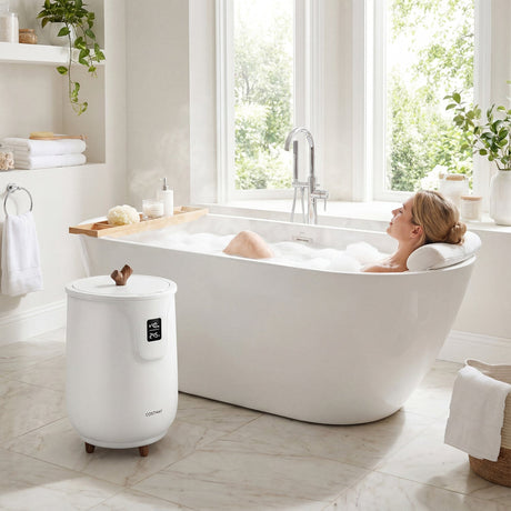 Calentador de mantas y toallas grande de 20 L con 3 niveles de calor para baño - Blanco