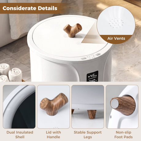 Calentador de mantas y toallas grande de 20 L con 3 niveles de calor para baño - Blanco