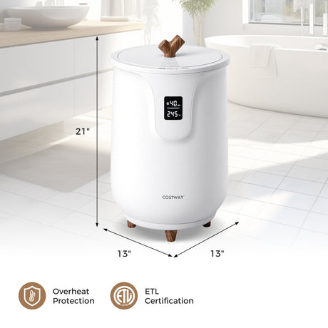 Calentador de mantas y toallas grande de 20 L con 3 niveles de calor para baño - Blanco
