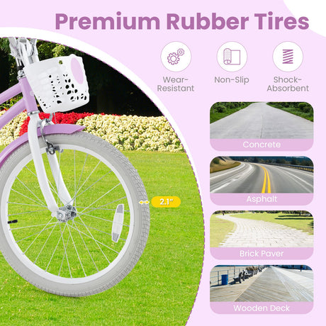 Bicicleta infantil ajustable de 20 pulgadas con sistema de doble freno