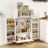Armario de cocina, despensa, mueble de almacenamiento de alimentos independiente, blanco