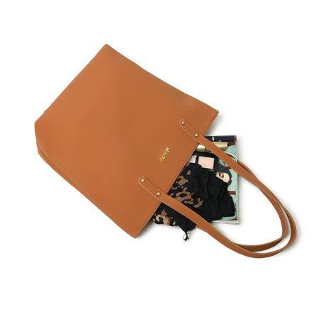 Bolso tote de cuero vegano Era - Marrón tostado