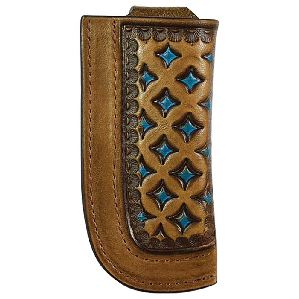 Funda de cuchillo Justin Turquesa Labrada con Diamantes